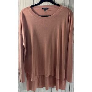 Eileen Fisher Featherweight Luxe Hi-Low Pullover Sweater Blush Size Large